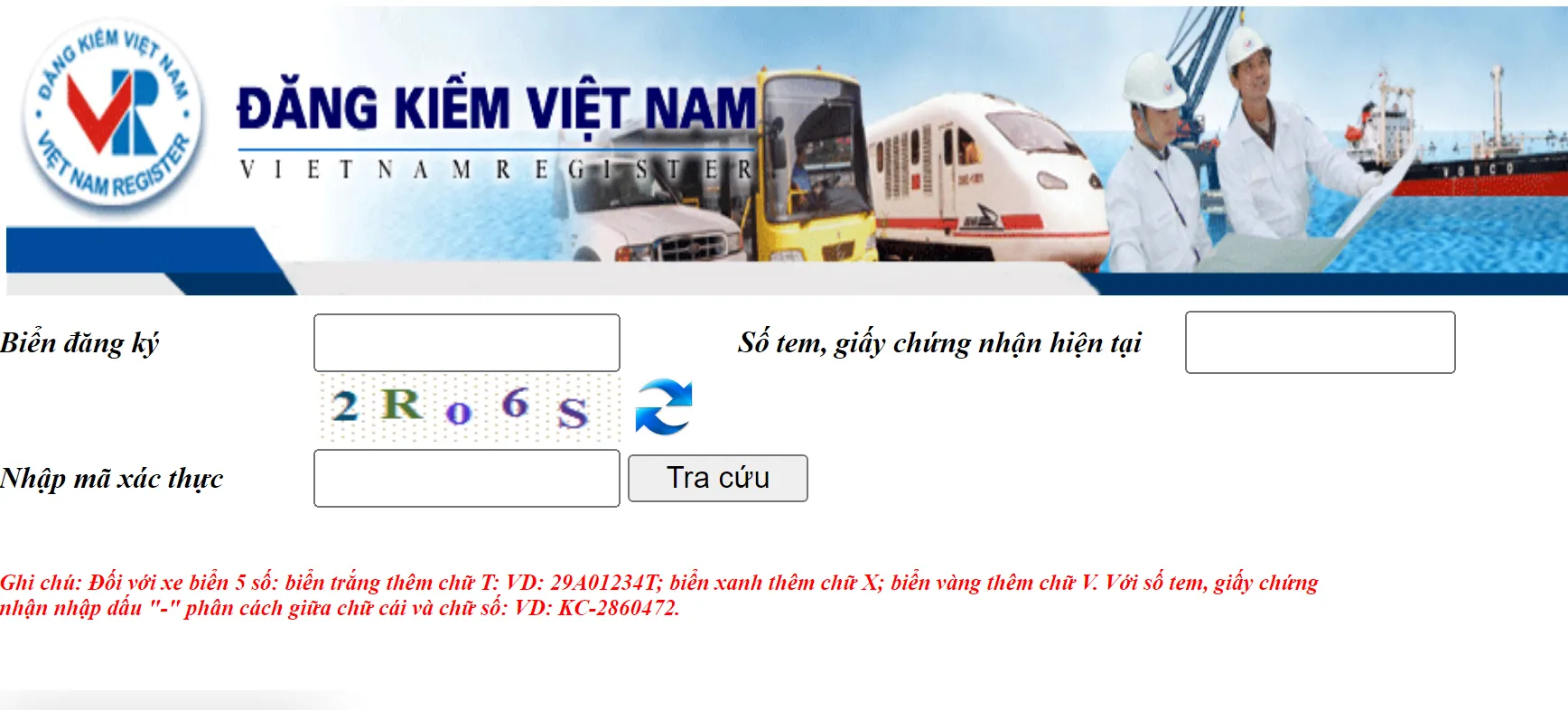 Các bước nhập thông tin để tra cứu phạt nguội ô tô tại Hà Nội trên Cổng Đăng kiểm