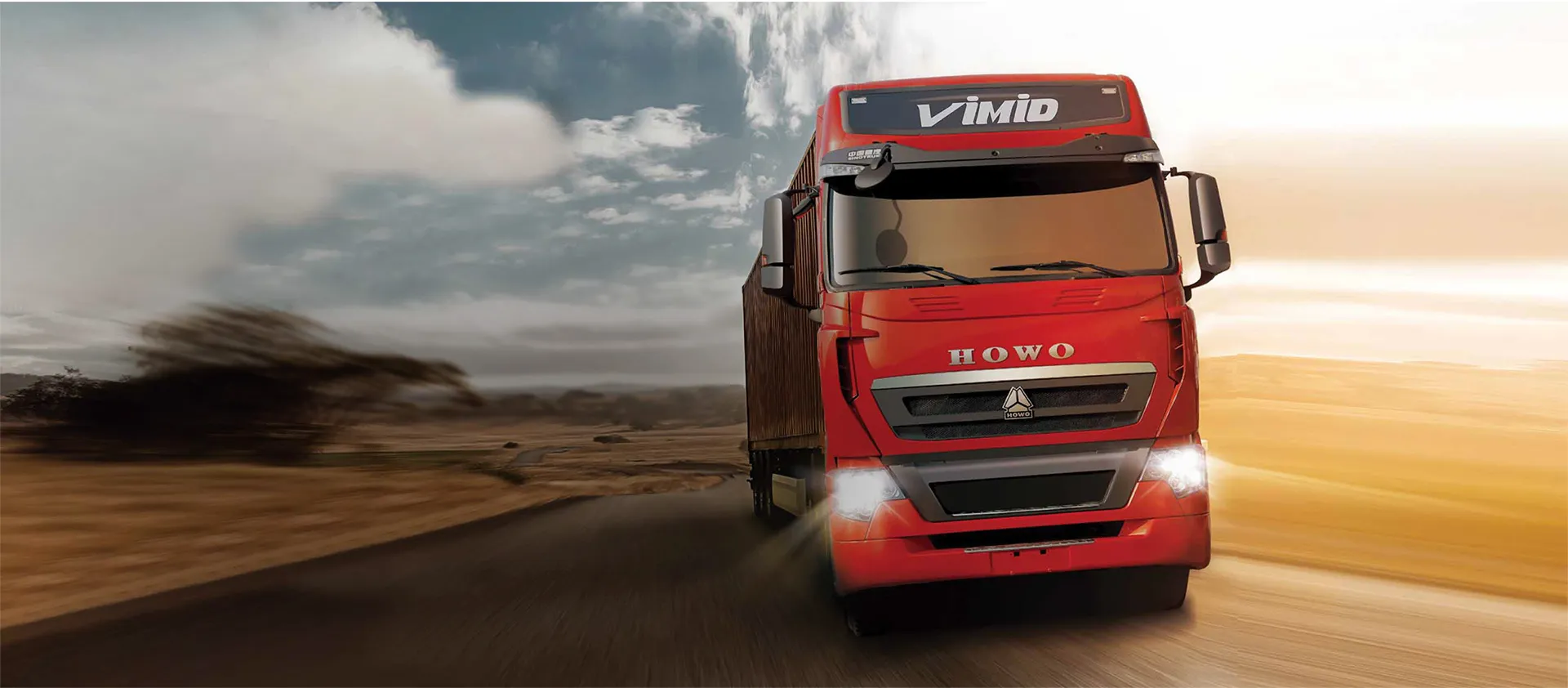 Hình ảnh xe tải thương mại cỡ lớn Howo Man thể hiện chuyên môn của VIMID trong lĩnh vực vận tải