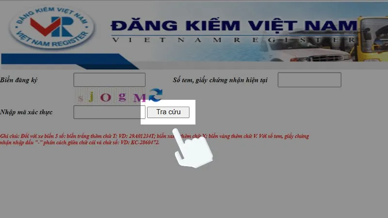 Nhấn nút tra cứu để xem kết quả