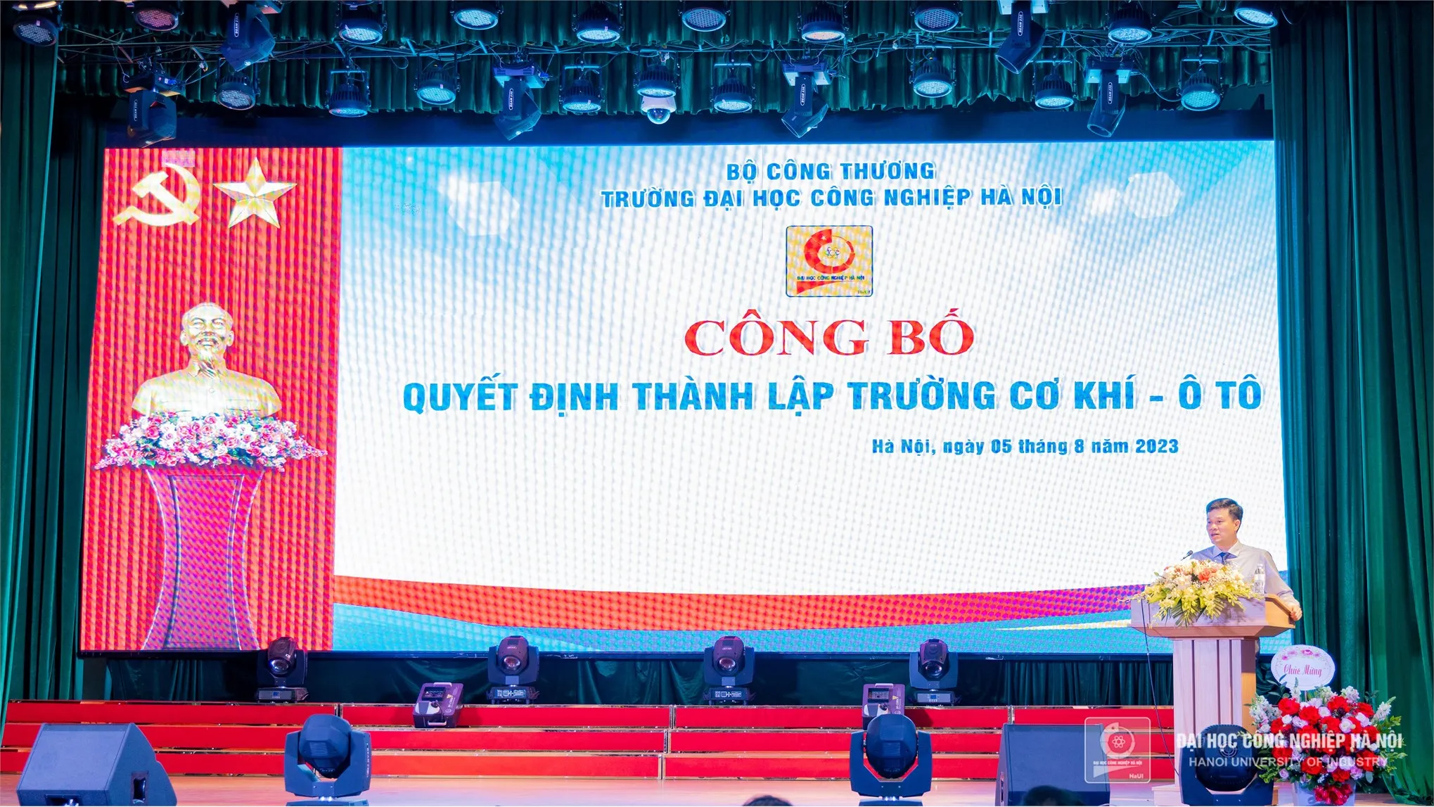 TS.Kiều Xuân Thực phát biểu tại buổi công bố quyết định thành lập Đại học Cơ khí Ô tô