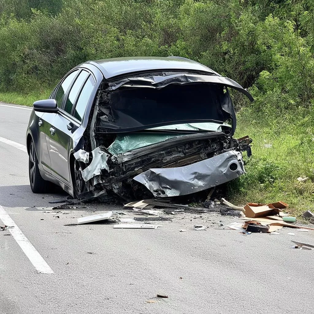 Tai nạn giao thông nghiêm trọng do xe ô tô bị lật trên đường