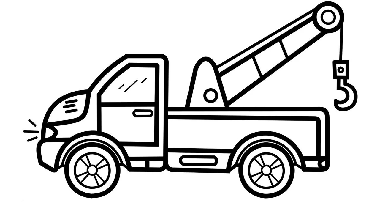 Chiếc xe cẩu đang chở hàng trên một công trình xây dựng