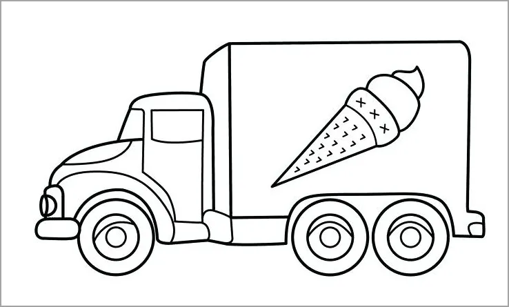 Tranh tô màu xe bán tải đi dã ngoại