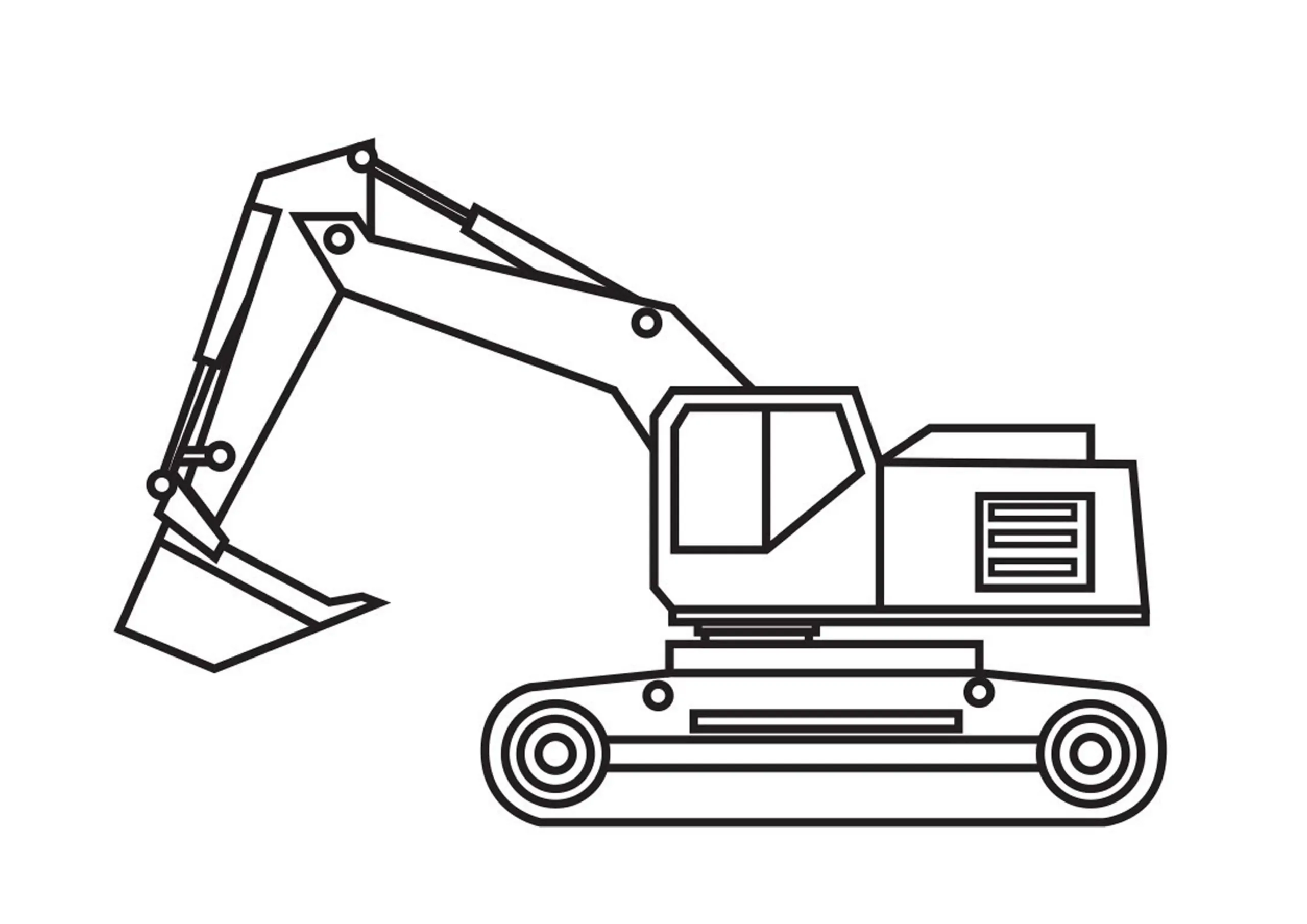 Bức tranh tô màu máy xúc cực kỳ chi tiết