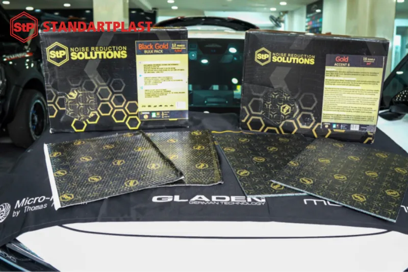 Tấm dán vật liệu cách âm StP với cấu tạo 3 lớp tiên tiến, tối ưu cho việc triệt tiêu tiếng ồn và rung động