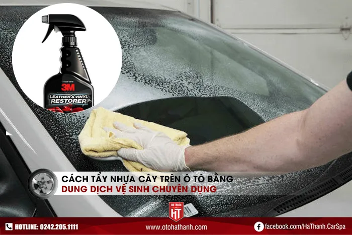 Sử dụng dung dịch chuyên dụng 3M Sonax để loại bỏ nhựa cây cứng đầu