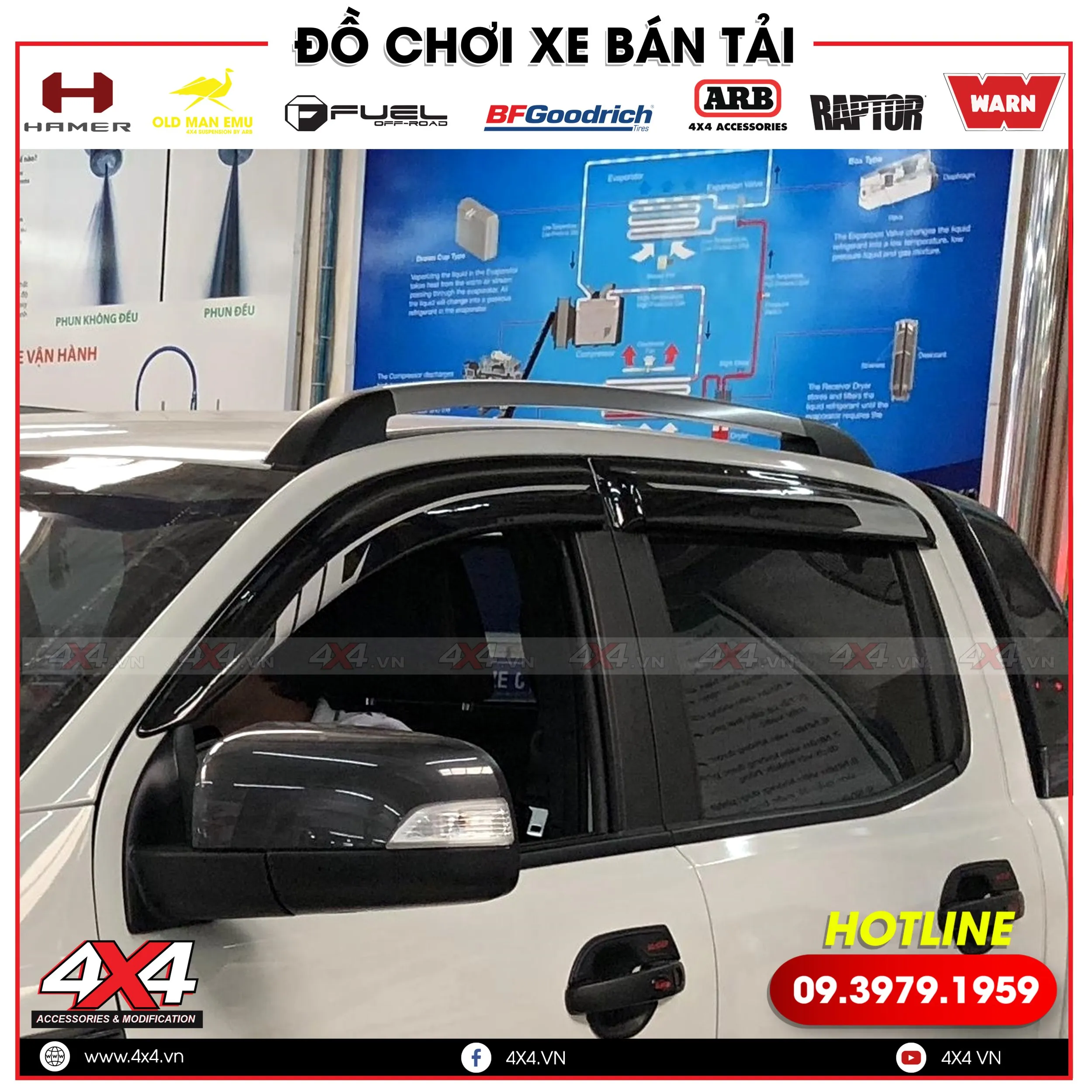 Thanh giá nóc bắt vít đẹp, chắc chắn và rất tiện lợi dành cho xe bán tải