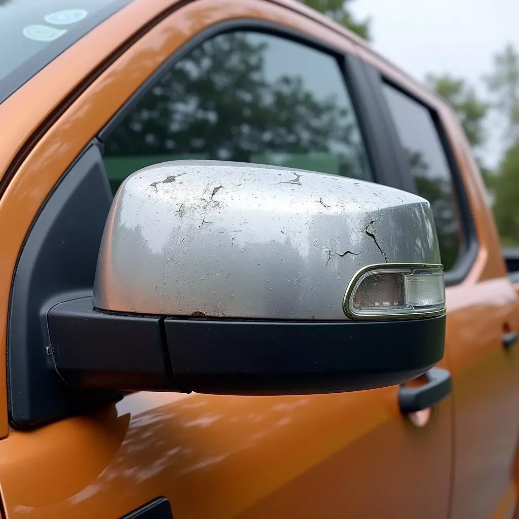 Hình ảnh gương chiếu hậu ô tô Ford Ranger bị va chạm