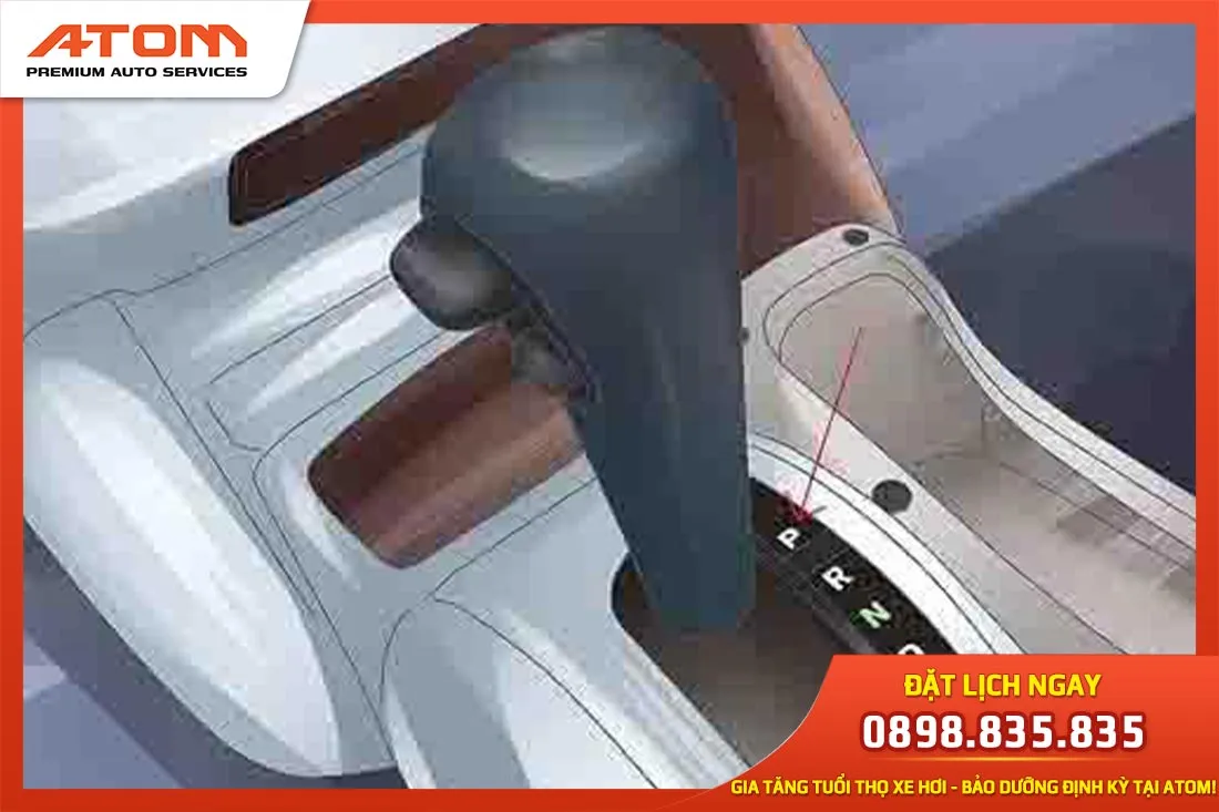 Di chuyển cần số về vị trí P