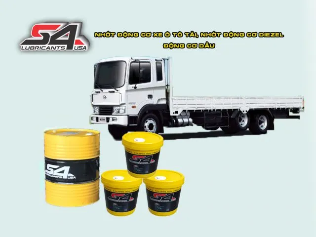 Xe tải cần đậu trên nền phẳng, kê chắc chắn trước khi tiến hành quy trình thay dầu nhớt động cơ.