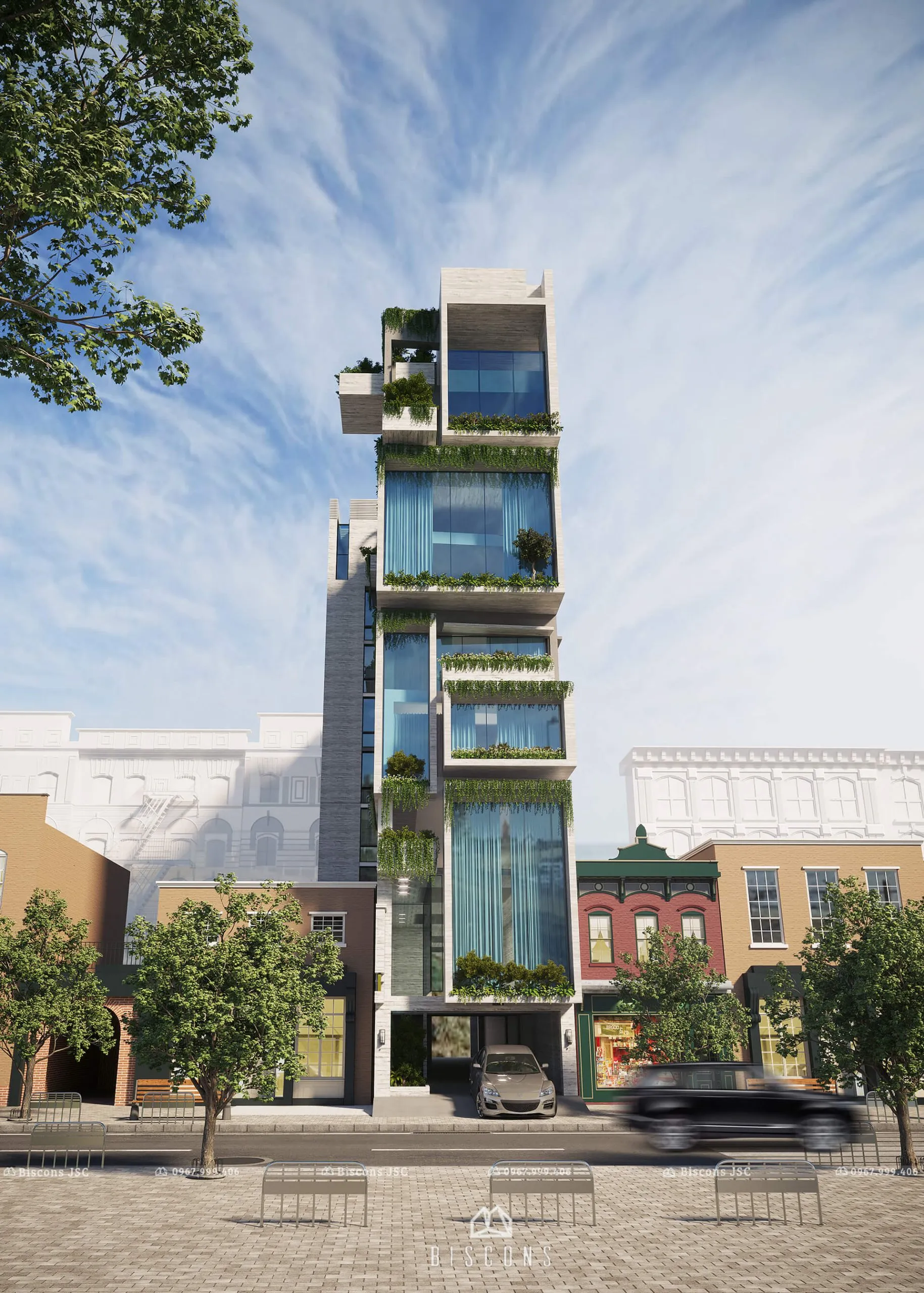 Giải pháp gara ô tô nhỏ gọn cho nhà phố mặt tiền hẹp