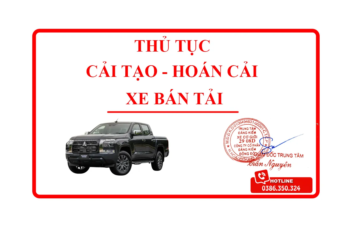 Thủ tục cải tạo hoán cải xe bán tải