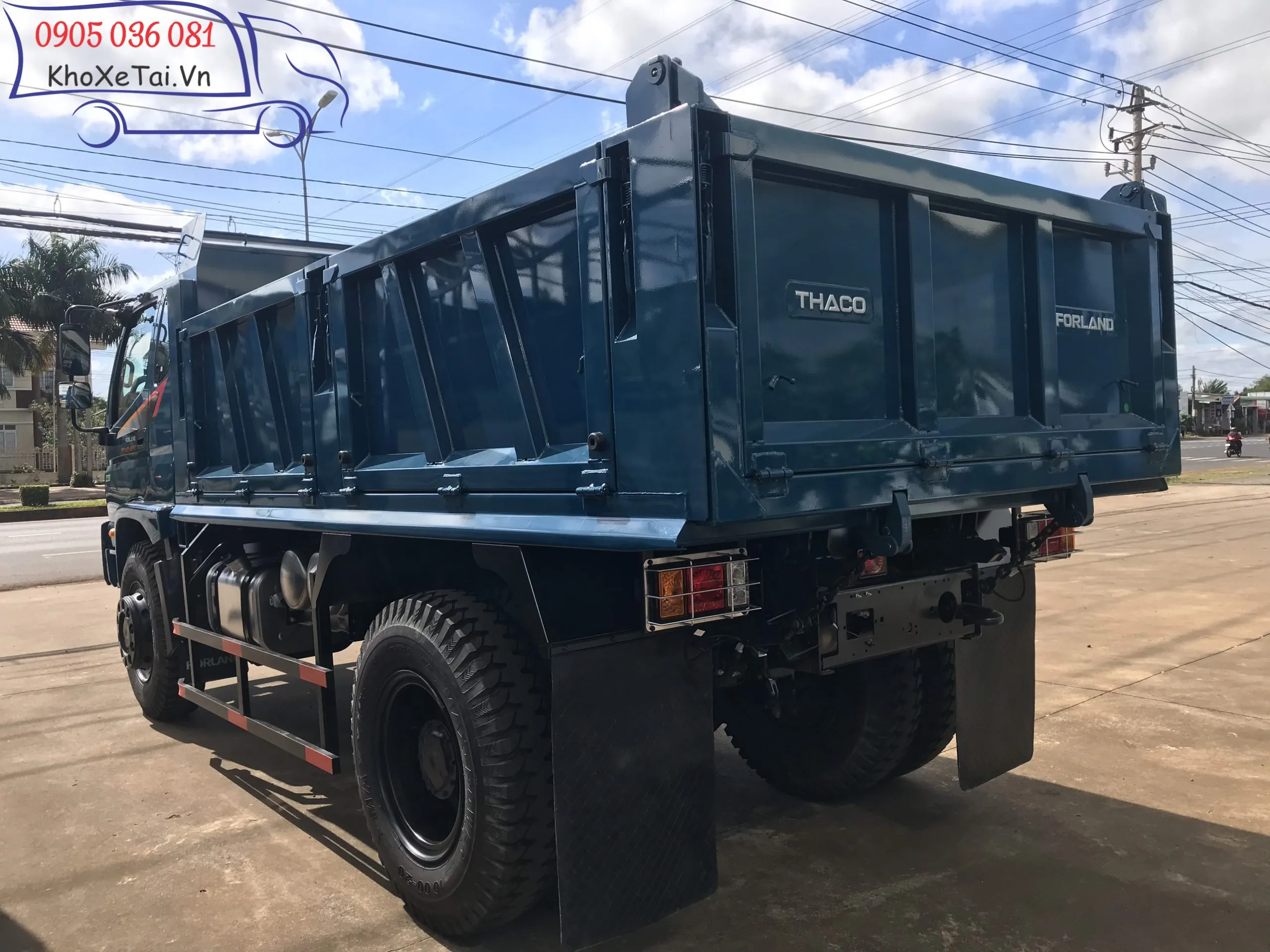 Thùng ben xe ben Thaco FD140 2 cầu vuông vắn, được sơn nhúng tĩnh điện chống ăn mòn