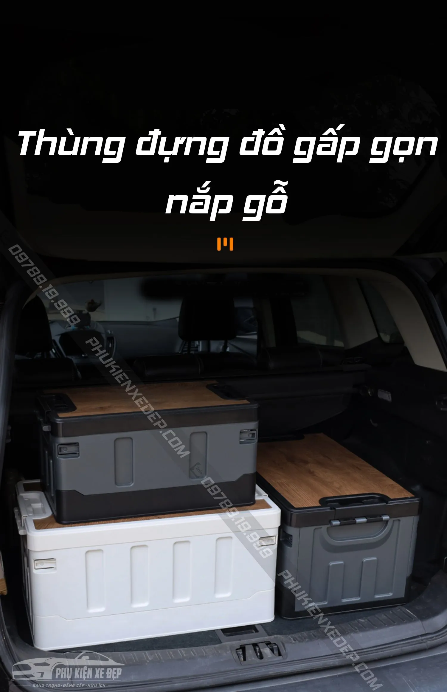 Kích thước chi tiết của thùng đựng đồ ô tô 37 lít, bao gồm chiều dài, chiều rộng, và chiều cao khi mở và gấp gọn