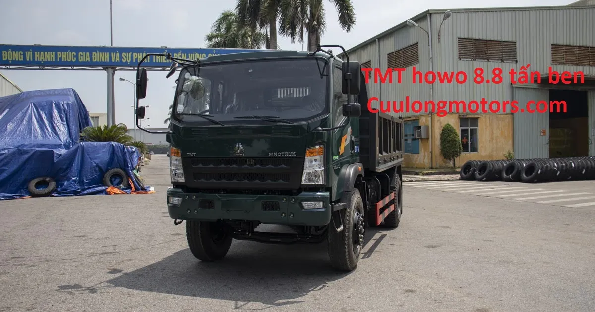 Xe ben 8.8 tấn TMT Howo với lốp 11.000 và động cơ 160 Mã lực
