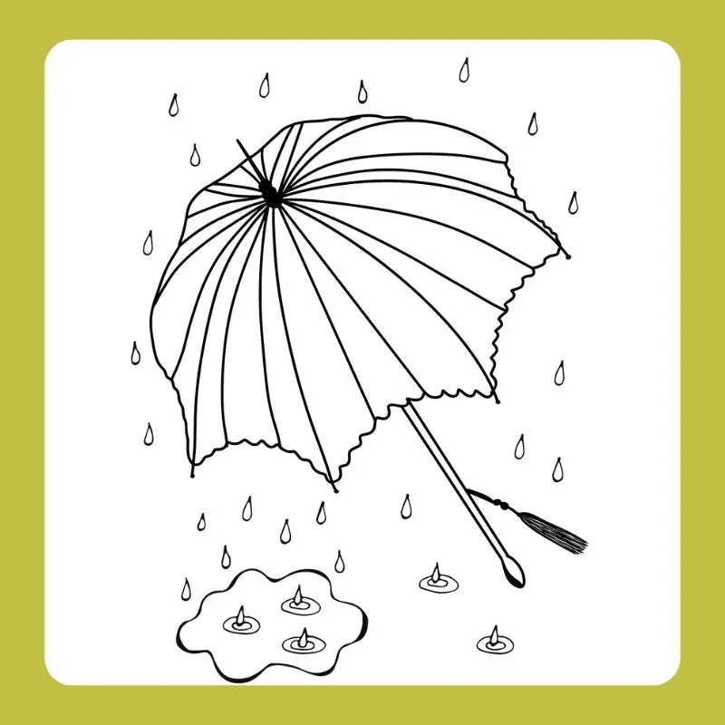 Mẫu tranh tô màu cái ô dạng họa tiết hình học, tăng tư duy logic