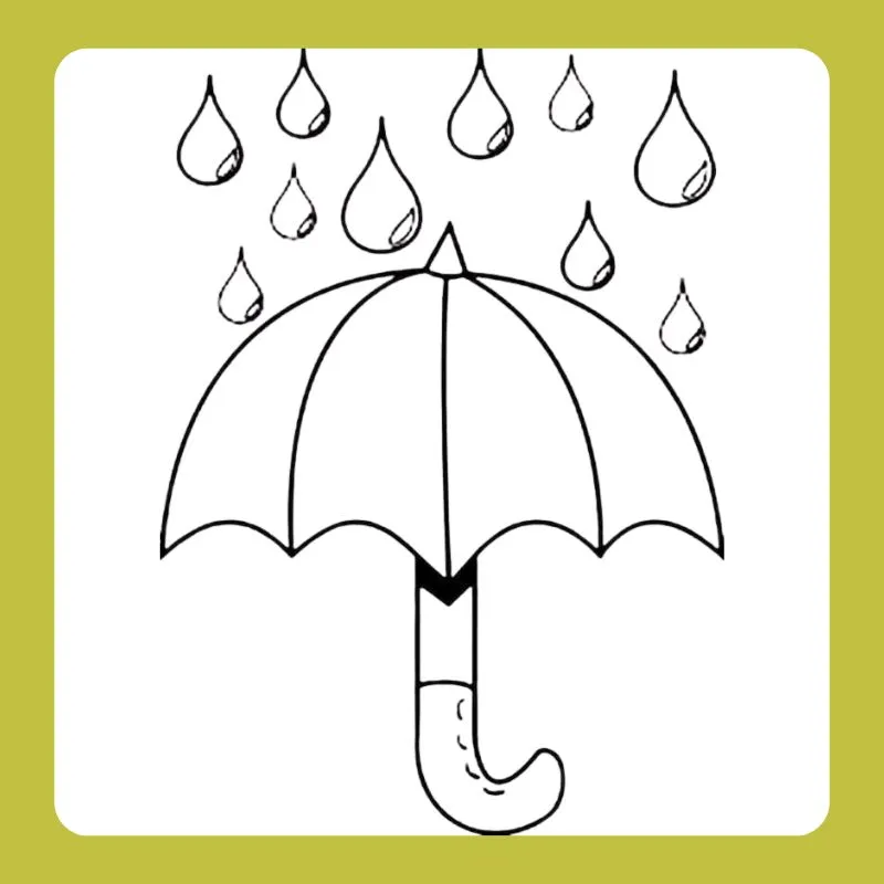 Tranh tô màu cái ô dạng hình học lớn, dễ tô cho trẻ nhỏ tuổi