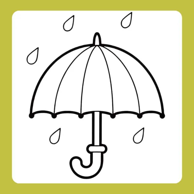 Tranh tô màu cái ô có đường nét phức tạp hơn cho bé lớn