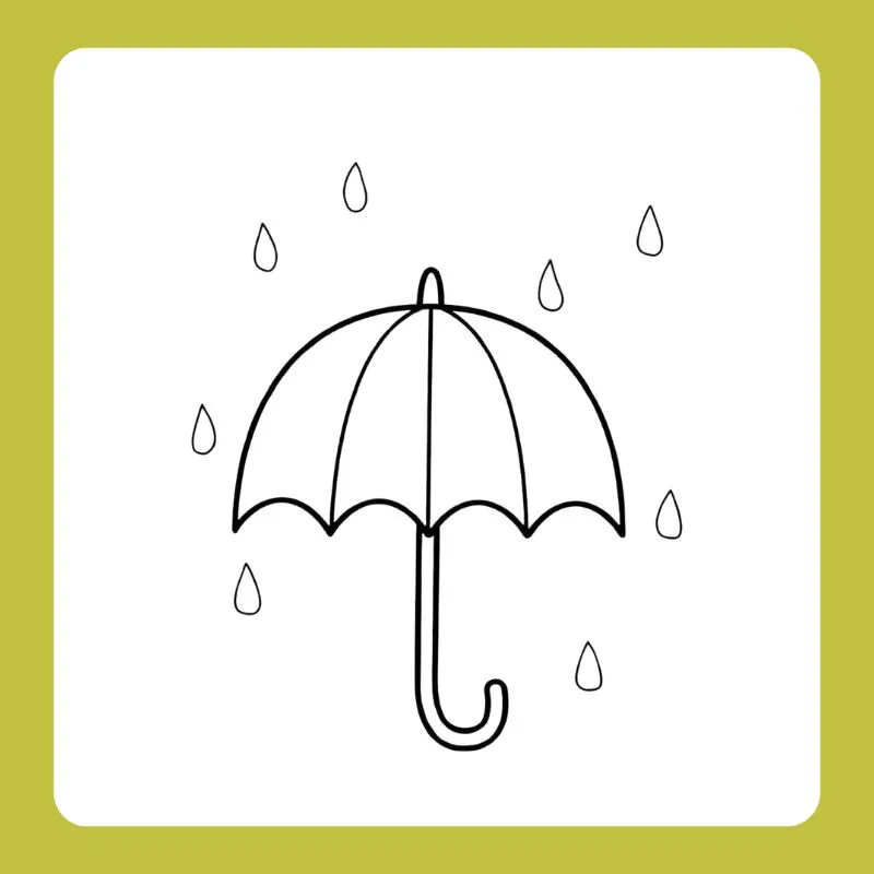 Mẫu tranh tô màu cái ô có nhiều chi tiết nhỏ, rèn luyện sự tỉ mỉ