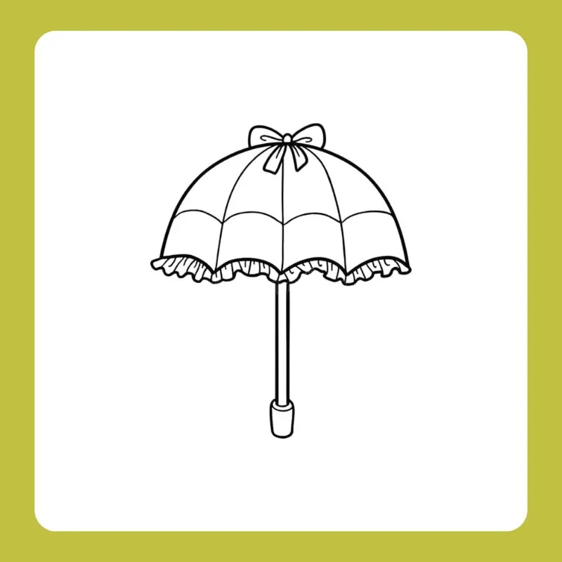 Một hình ảnh chiếc ô cách điệu, mẫu tranh tô màu cái ô sáng tạo