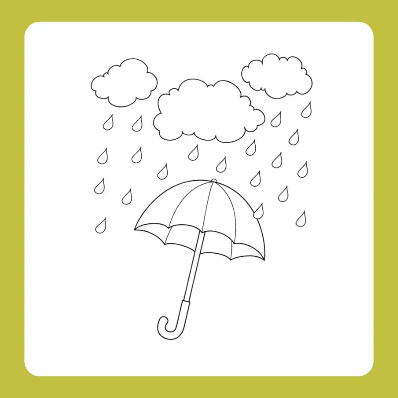 Chiếc ô kiểu vintage, mẫu tranh tô màu cái ô dành cho trẻ lớn hơn