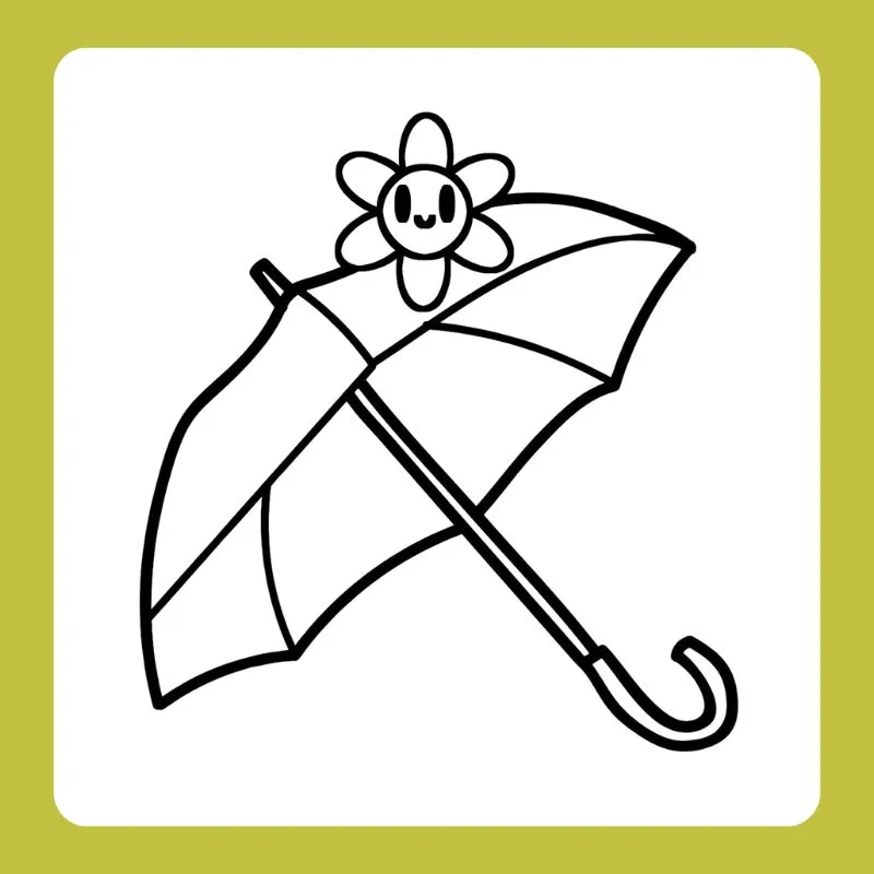 Các mẫu tranh tô màu chiếc ô đơn giản và dễ dàng cho bé thực hành