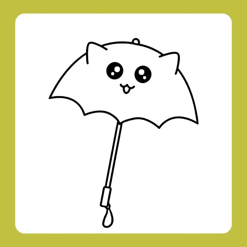 Một mẫu tranh tô màu cái ô rộng lớn, mang phong cách hoạt hình