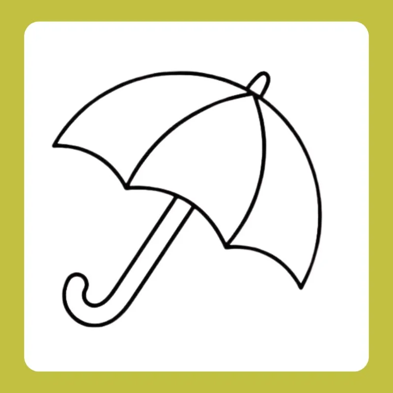 Tranh tô màu cái ô truyền thống, tập trung vào hình dáng của dù