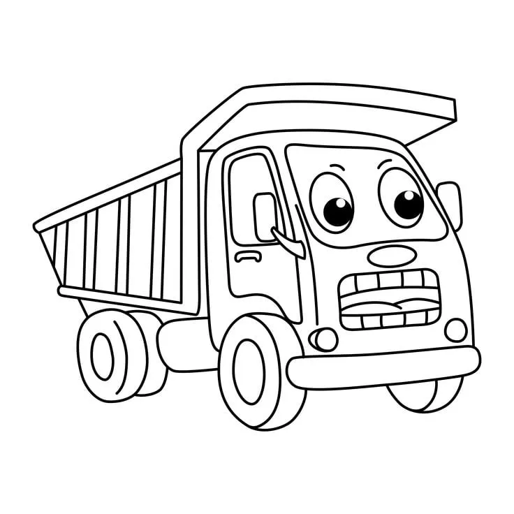 Tranh tô màu xe ô tô tải 1