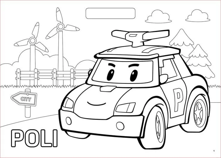 Tranh tô màu ô tô cảnh sát cực ngầu 1