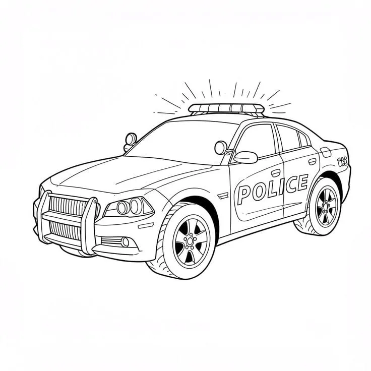 Tranh tô màu ô tô cảnh sát cực ngầu 3