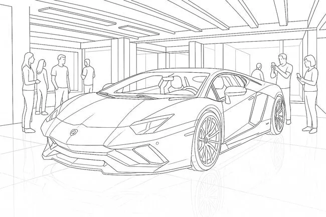 Tranh tô màu siêu xe ô tô, xe đua 2
