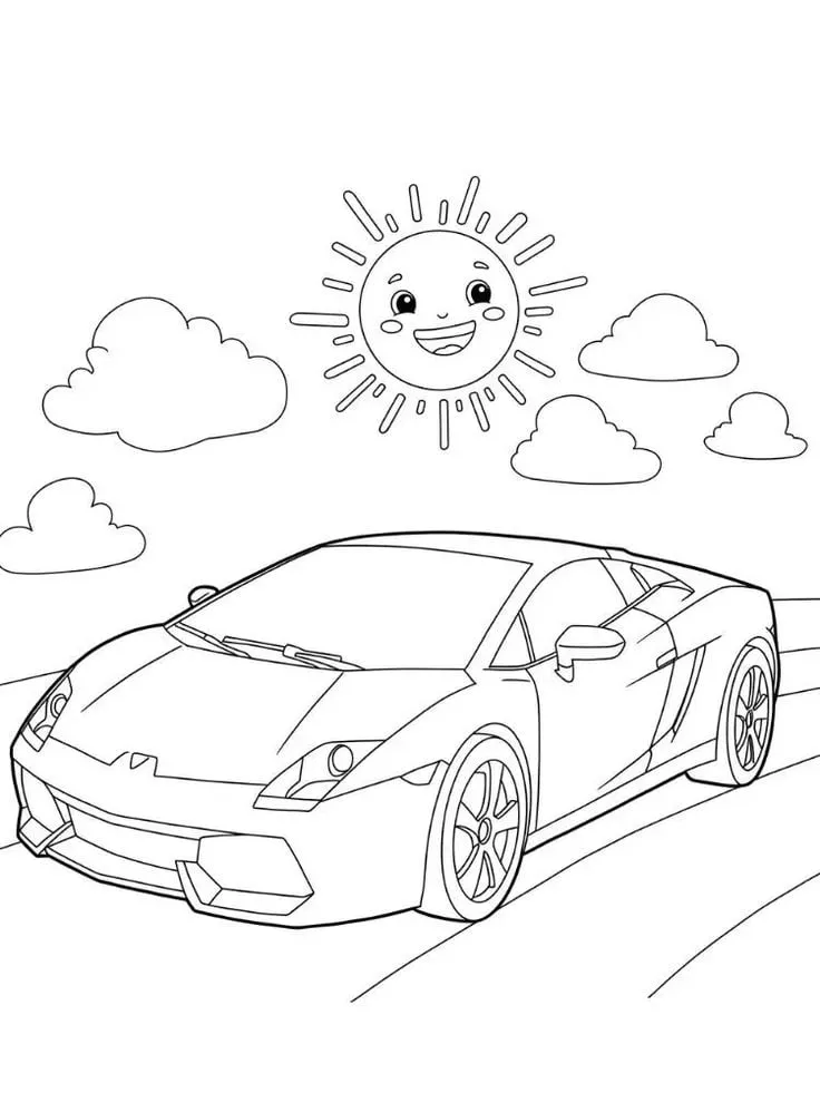 Tranh tô màu siêu xe ô tô, xe đua 6