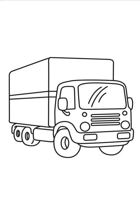 Tranh tô màu xe tải cẩu cho các bé trai yêu thích máy móc