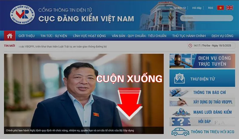 Tra cứu phạt nguội giao thông: Tuy cập Cổng thông tin điện tử Cục đăng kiểm Việt Nam