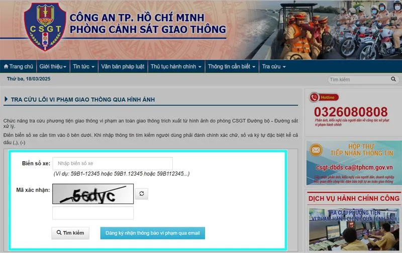 Tra cứu phạt nguội nhanh chóng tại TP.HCM