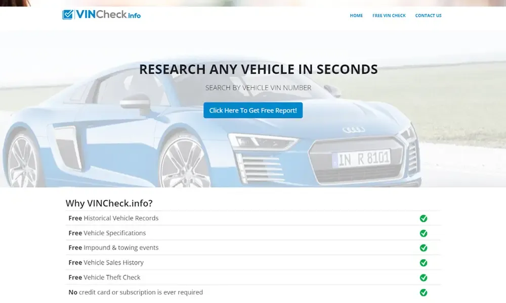 Tra số khung ô tô trên website quốc tế