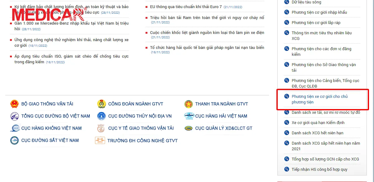 Giao diện nhập thông tin tra cứu đăng kiểm ô tô
