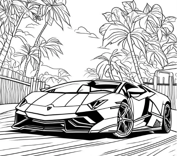 Bé phiêu lưu cùng siêu xe Lamborghini qua tranh tô màu