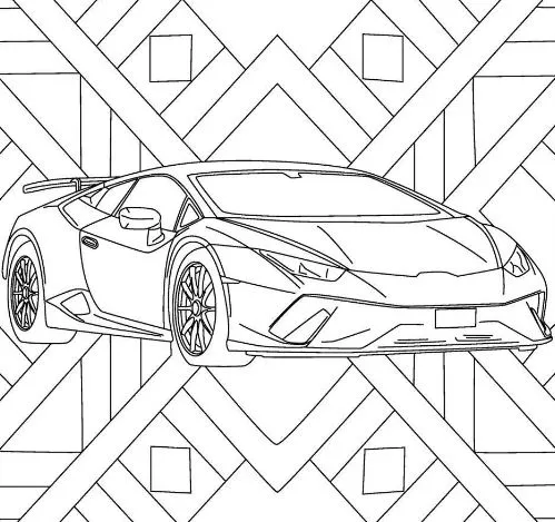 Tranh tô màu Ô tô Lamborghini siêu thực