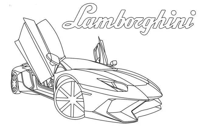 Tranh tô màu ô to lamborghini ấn tượng
