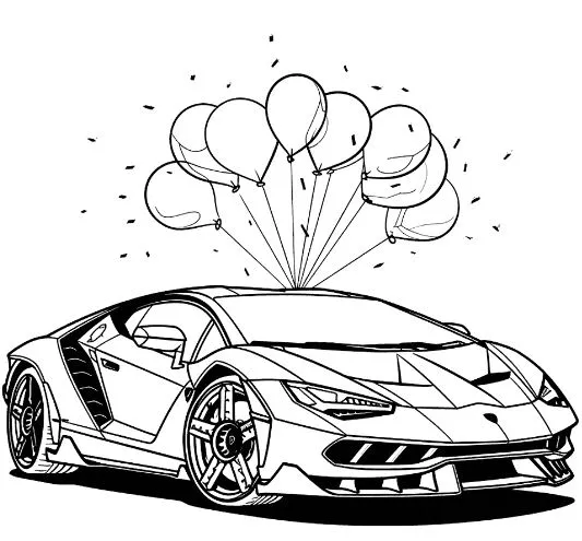 Chạm tới giấc mở cùng hình tô màu Ô tô Lamborghini