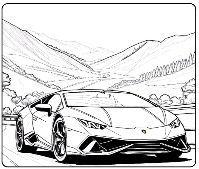 Bé chinh phục tốc độ với tranh tô màu Ô tô Lamborghini