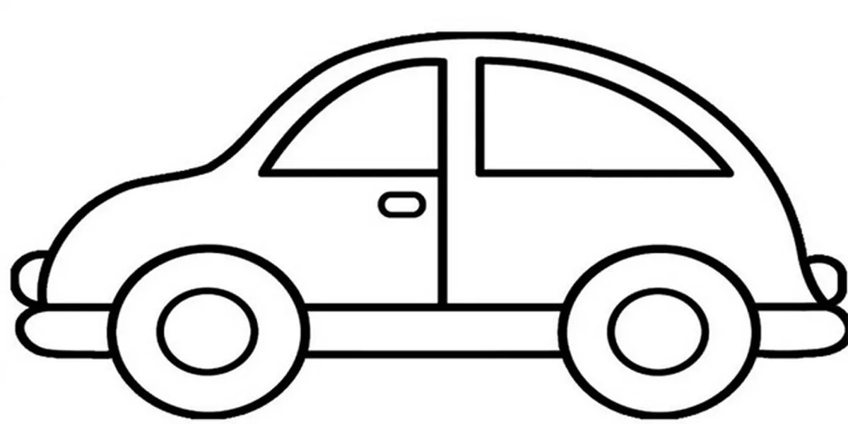 Tranh tô màu ô tô dễ thương số 2