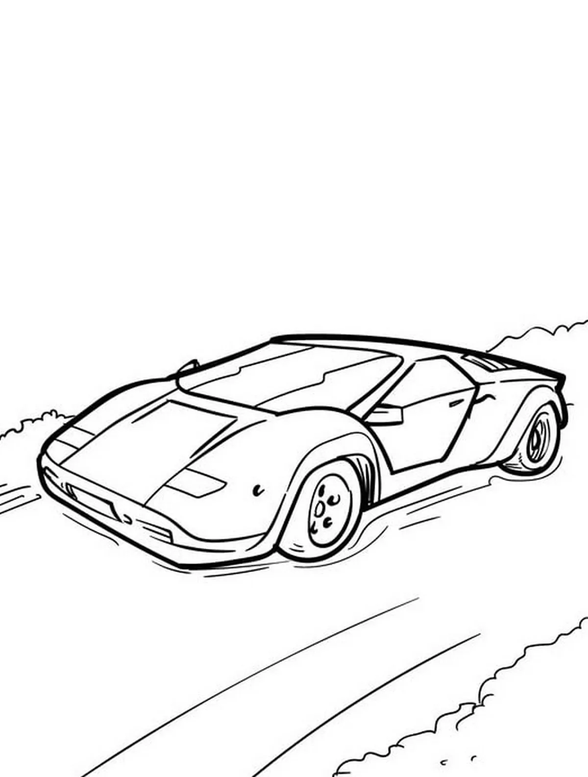 Tranh tô màu ô tô dễ thương số 13