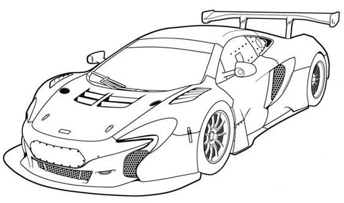Tranh tô màu ô tô dễ thương số 14