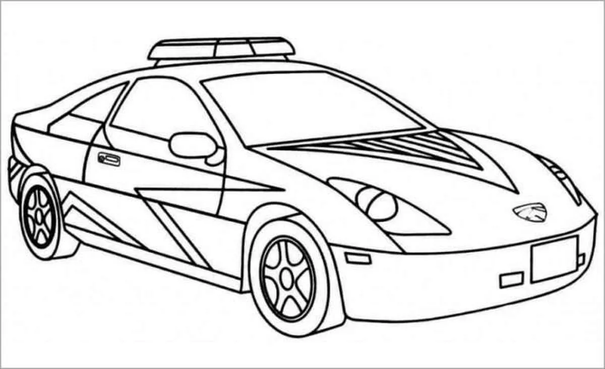 Tranh tô màu ô tô cảnh sát số 4