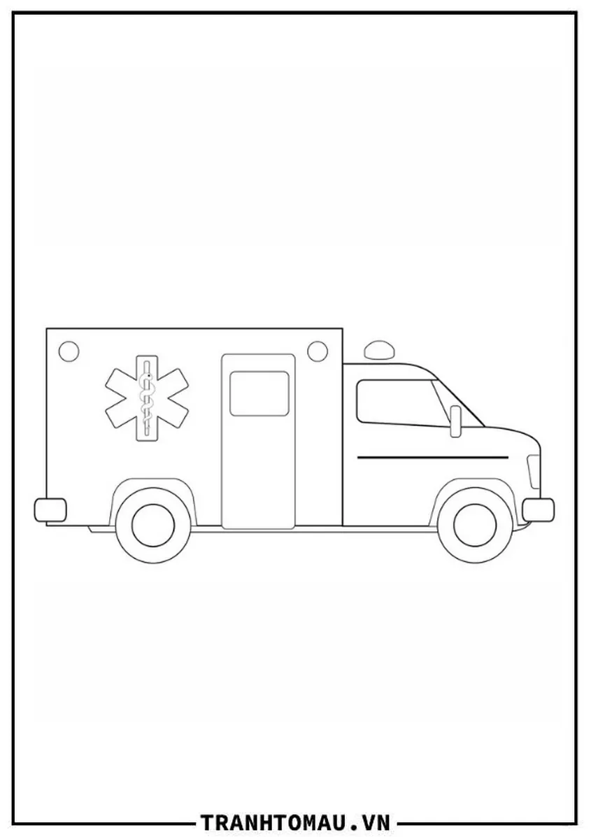 Tranh tô màu xe cứu thương đang làm nhiệm vụ - 1