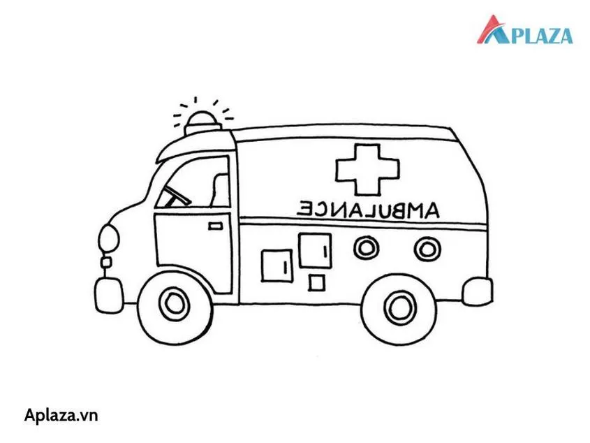 Tranh tô màu xe cứu thương - 59