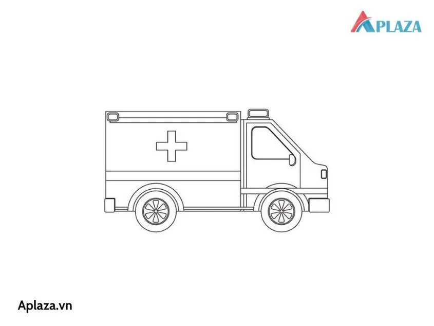 Tranh tô màu xe cứu thương - 58